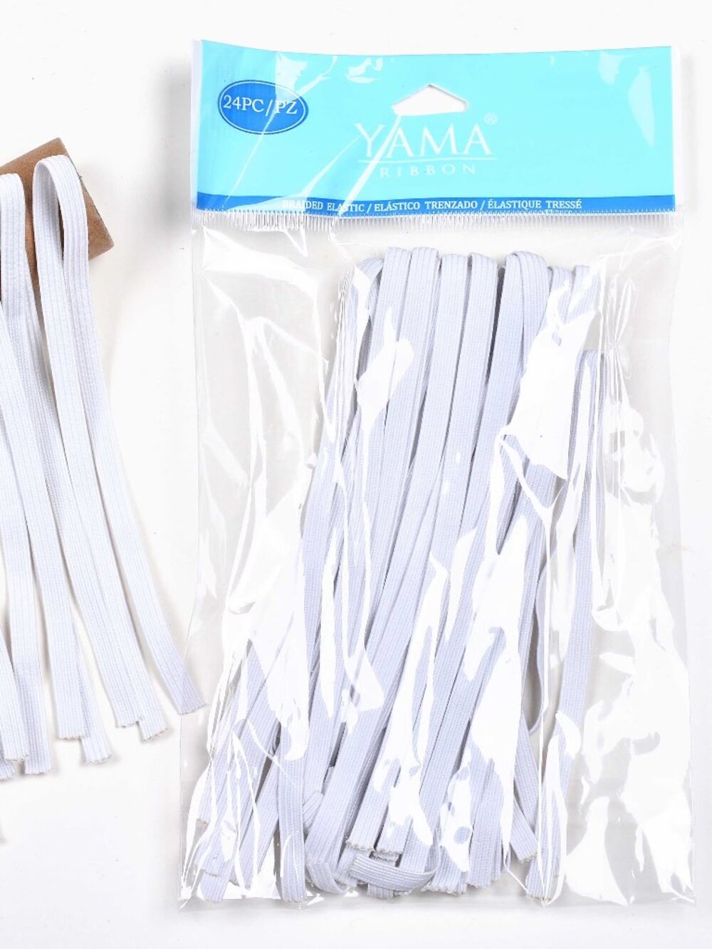 1/4" White Braided Elastic Band 11" Length 10 Pack Sewing Craft